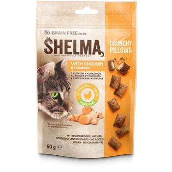 Shelma bezobilné vankúšiky pre mačku s kuracím a kurkumou 60 g (8595606407671)