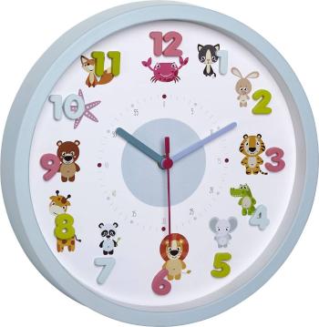 TFA Dostmann Little Animals Quartz nástenné hodiny 30.9 cm x 4.4 cm svetlomodrá