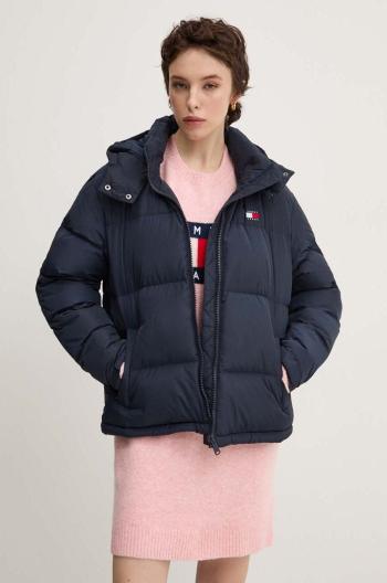 Páperová bunda Tommy Jeans dámska, tmavomodrá farba, zimná, oversize, DW0DW18610