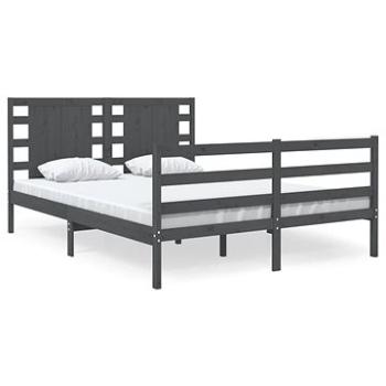 Rám postele sivý masívna borovica 120 × 190 cm Small Double, 3104255