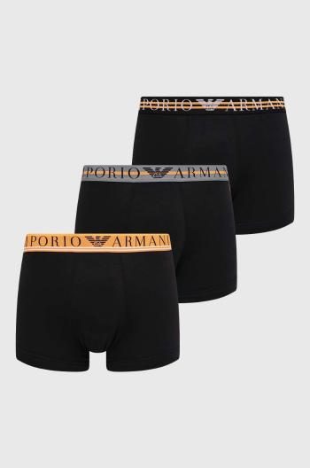 Boxerky Emporio Armani Underwear 3-pak pánske, čierna farba