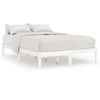 Rám postele biely masívne borovicové drevo 140 × 190 cm, 809998