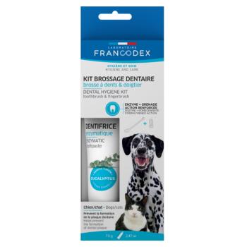 FRANCODEX Dental Kit zubná pasta 70 g + kefka pre psov