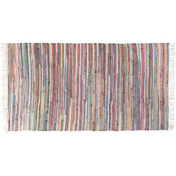 Krátkovlasý svetlý farebný bavlnený koberec 80 × 150 cm DANCA, 55204 (beliani_55204)
