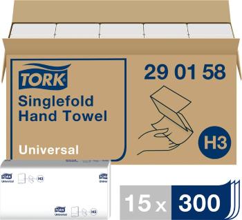 TORK 290158 Zickzack Universal papierové utierky, skladané (d x š) 23 cm x 23 cm snehovo biela 15 x 300 blistrov / bal.
