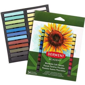 DERWENT Academy Soft Pastels hranaté farebné kriedy – balenie 24 ks (98216)