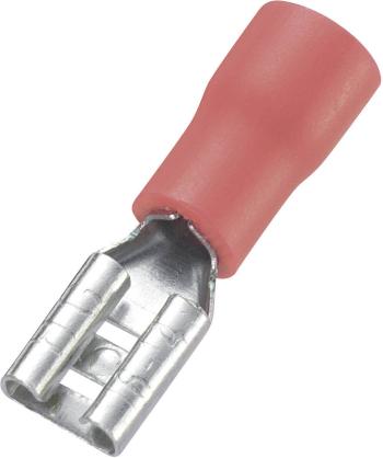 TRU COMPONENTS 745136 faston zásuvka  Šírka zástrčky: 4.8 mm Hrúbka konektora: 0.8 mm 180 ° čiastočne izolované červená