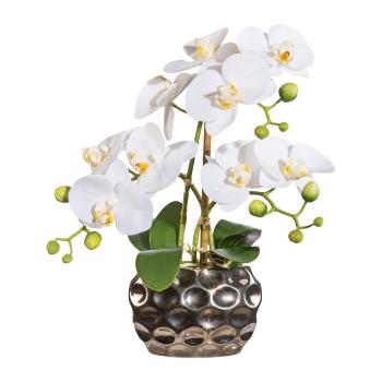 Gasper Orchidej x3, cca 30cm bílá, v oválné váze