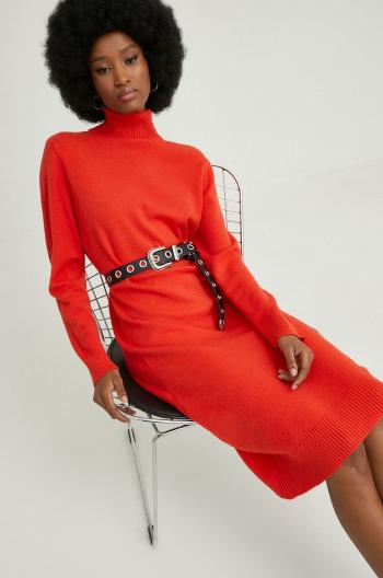 Šaty Answear Lab oranžová farba, mini, rovný strih