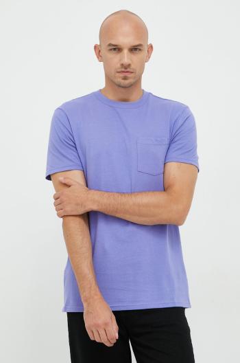 Bavlnené tričko GAP fialová farba, jednofarebné