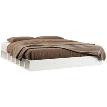 Rám postele biely 150 × 200 cm King Size masívne drevo, 820672
