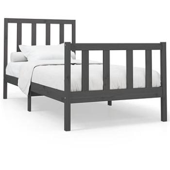 Rám postele sivý masívna borovica 90 × 200 cm, 3106690