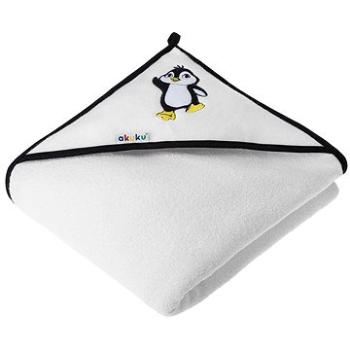 AKUKU detská osuška 100 × 100 cm biela s tučniakom (5907644012404)