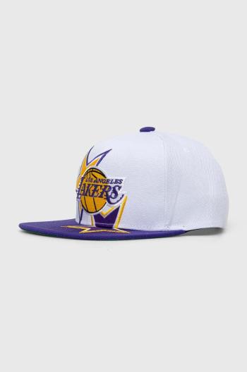 Šiltovka Mitchell&Ness NBA LOS ANGELES LAKERS biela farba, s nášivkou