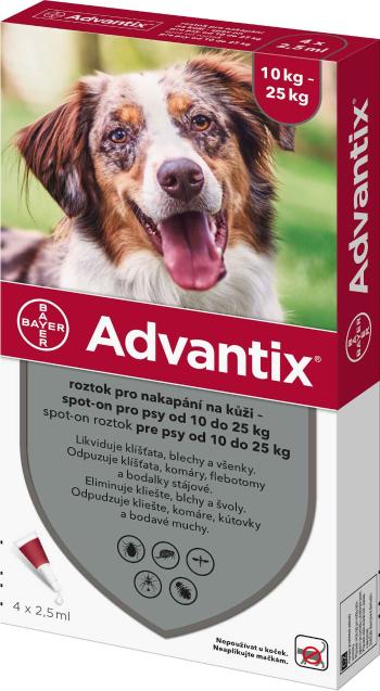 Advantix Spot-on pre psy od 10 do 25 kg 4 x 2.5 ml