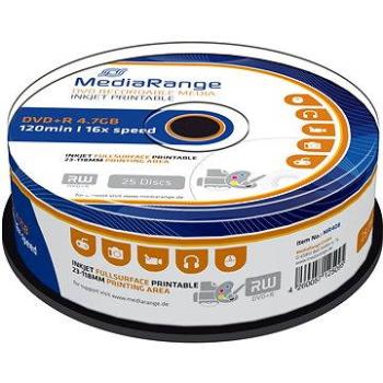 MediaRange DVD+R Inkjet Fullsurface Printable 25 ks CakeBox (MR408)