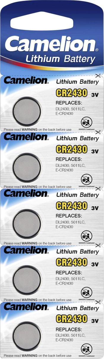 Camelion CR2430 gombíková batéria  CR 2430 lítiová 270 mAh 3 V 5 ks