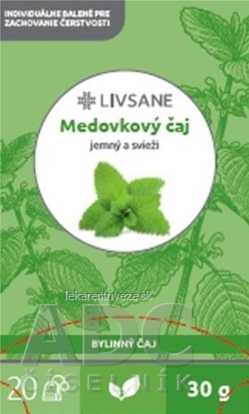 LIVSANE Medovkový čaj bylinný, individuálne balené vrecká 20x1,5 g (30 g)