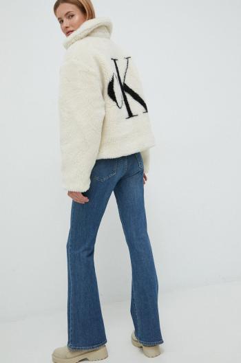 Mikina Calvin Klein Jeans dámska, béžová farba,