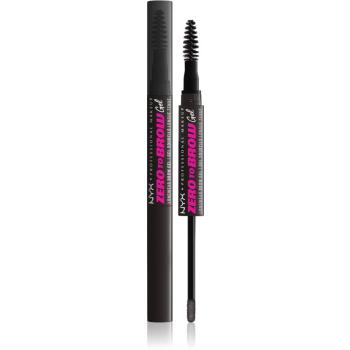 NYX Professional Makeup Zero To Brow Gel gél na obočie s aplikátorom odtieň 08 Black 2 ml