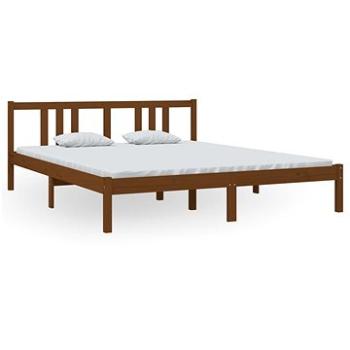 Rám postele medovo hnedý masívne drevo 160 × 200 cm, 814897