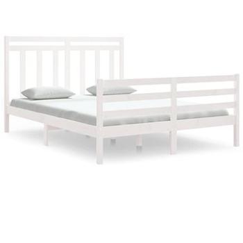 Rám postele biely masívne drevo 150 × 200 cm King Size, 3105321