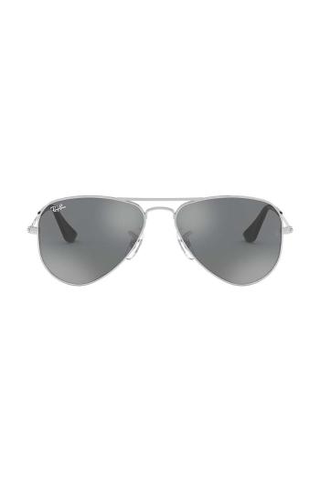 Detské slnečné okuliare Ray-Ban Junior Aviator šedá farba, 0RJ9506S-Lustrzane