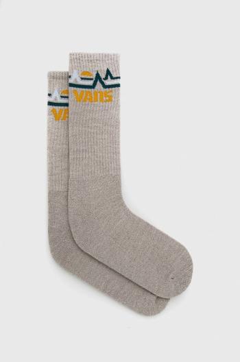 Ponožky s prímesou vlny Vans šedá farba