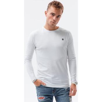 Ombre  Džínsy Slim Pánske tričko s dlhým rukávom bez potlače - biela L135  viacfarebny