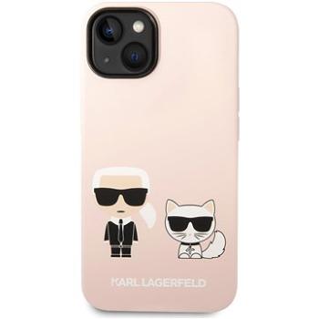 Karl Lagerfeld MagSafe Kompatibilný Kryt Liquid Silicone Karl and Choupette na iPhone 14 Pink (KLHMP14SSSKCI)