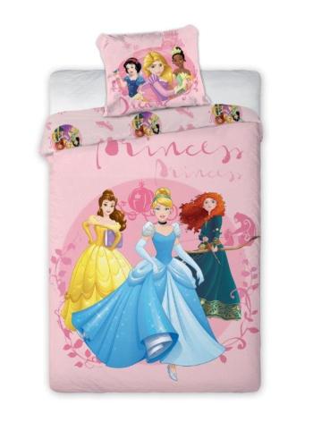 Obliečok Faro Disney Princess ružová mix farieb 200x140 cm 90x70