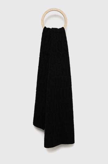 Šál Moschino dámsky, čierna farba, vzorovaný