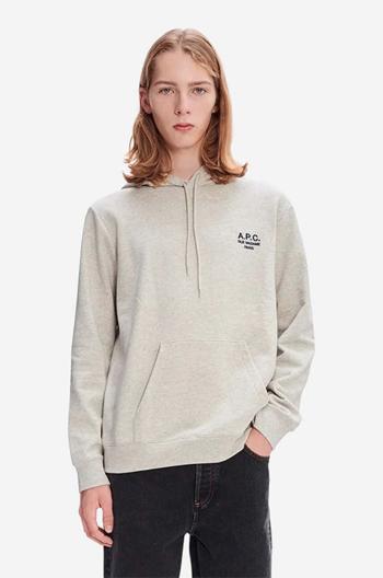 Bavlnená mikina A.P.C. Marvin Hoodie COEZD-H27733 BLACK pánska, čierna farba, s kapucňou, s nášivkou