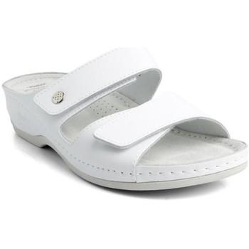 Batz  Sandále Dámske kožené biele šľapky FC06  Biela