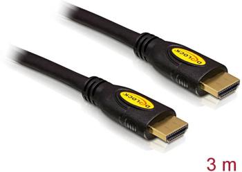 Delock HDMI prepojovací kábel #####HDMI-A Stecker, #####HDMI-A Stecker 3.00 m čierna 82454 pozlátené kontakty #####HDMI-