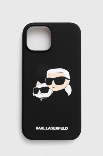 Puzdro na mobil Karl Lagerfeld iPhone 15 / 14 / 13 6.1 čierna farba, KLHMP15SSKCHPPLK