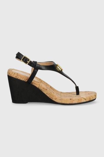 Sandále Lauren Ralph Lauren 802898612001 dámske, čierna farba, na kline