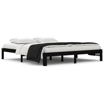 Rám postele čierny masívne drevo 180 × 200 cm Super King, 810384