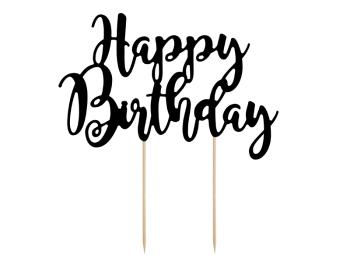 PartyDeco Ozdoba na tortu "Happy Birthday"