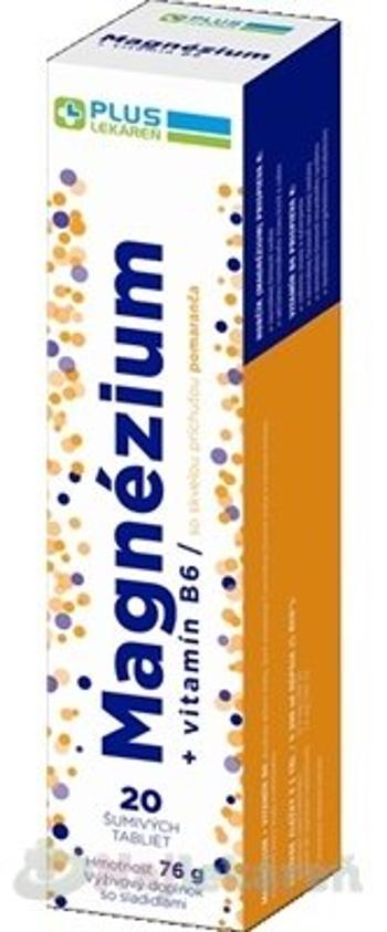 Plus Lekáreň Magnézium + vitamín B6 tbl eff s príchuťou pomaranča 20 ks