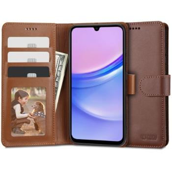 Tech-Protect Wallet knižkové puzdro na Samsung Galaxy A15 4G / 5G, hnedé