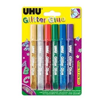 UHU Glitter Glue 6 × 10 ml Original (17216)