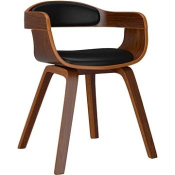Jedálenská stolička čierna ohýbané drevo a umelá koža, 3092371
