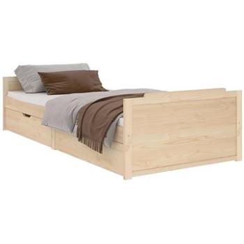 Rám postele so zásuvkami masívne borovicové drevo 90 × 200 cm, 322159
