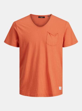 Oranžové tričko s vreckom Jack & Jones Feel