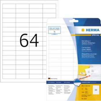 Herma 4226 etikety (A4) 48.3 x 16.9 mm papier, matný  biela 1600 ks permanentné korekčné etikety