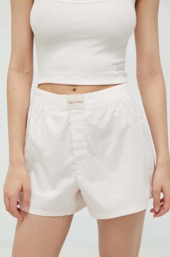Pyžamové šortky Calvin Klein Underwear dámske, béžová farba,