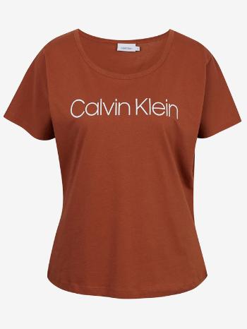 Calvin Klein Jeans Core Logo Open Neck Tričko Fialová