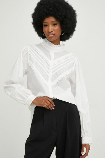 Bavlnená košeľa Answear Lab dámska, biela farba, regular, so stojačikom