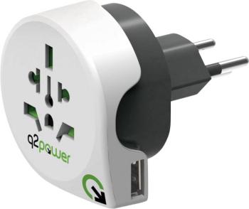 Q2 Power 1.100210 cestovný adaptér  Welt nach Schweiz mit USB